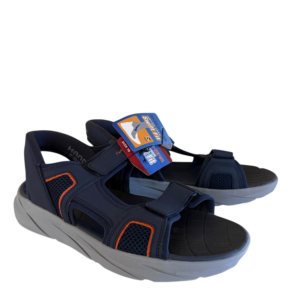 Skechers Water Sandal Mens 10 Navy NEW Hands Free Swift Fit 235201S Slip-In